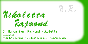 nikoletta rajmond business card